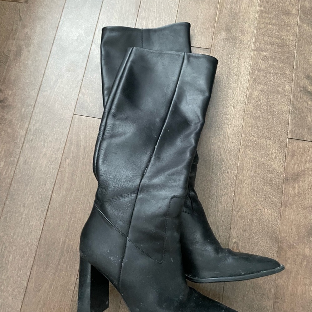 Zara Black Heeled Boots